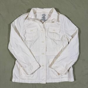 L.L.Bean Cotton Utility Field Jacket Regular Fit White Safari Preppy M
